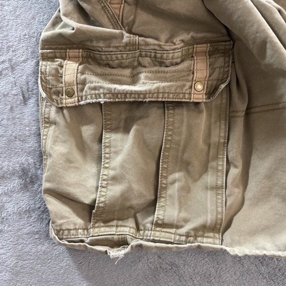 Vintage Y2K Cargo Shorts Mens 36 Brown Old Navy Military Baggy Standard Issue - Picture 4 of 16